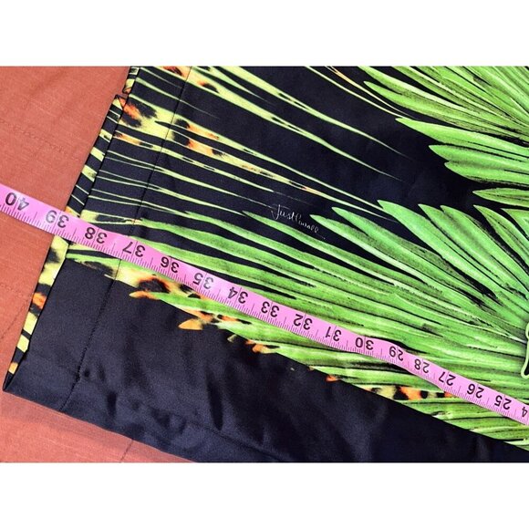 JustCavalli Silk Tropical Print Midi   Dress Size 46 /10 - Picture 7 of 10